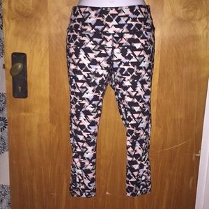 Blue & Pink Exertek Capri Active Workout Leggings Size SP